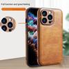 Luxury Leather Cover For iPhone 16 15 14 13 12 11 Pro Max X XR XS 7 8 Plus SE   Business Camera Frame Protection Cover
