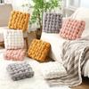 Einfarbige Knoten-Zierkissen 33CM Sofa Plüschkissen Weiches Fensterbankkissen Wohnzimmer