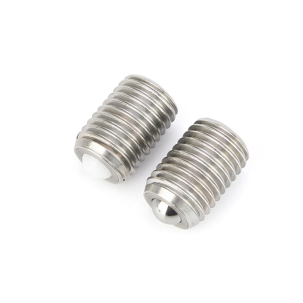 2pcs Conveyor Ball Roller Stainless Steel Ball Transfer Unit Bolt Locating Pin Ball Rollers With Set Screw