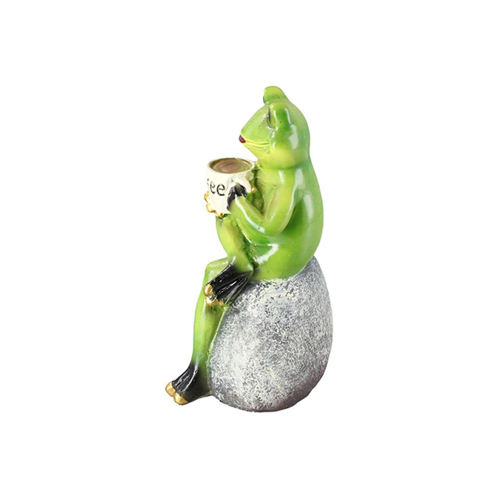 Frog Sitting On Stone Personalized Collectible Frog Statue Mascot Frog  Figurine Garden Decoration