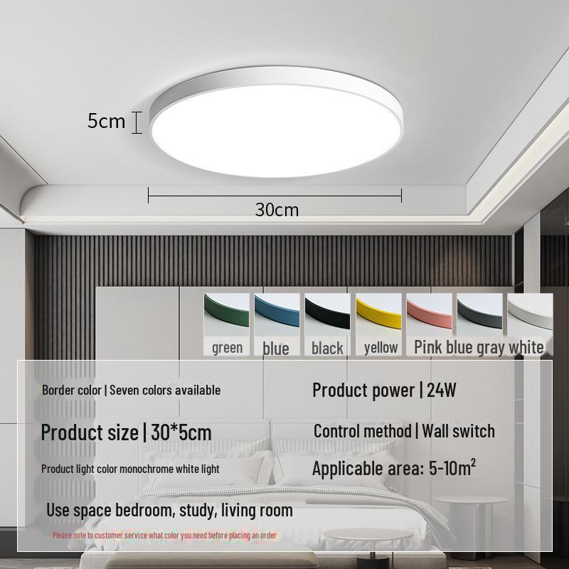 Smart LED Ceiling Lamp for Eye Protection, Bedroom & Living Room, Minimalist Macaron Design