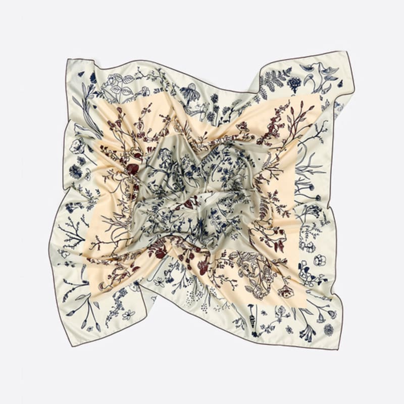 BIMBA Y LOLA BIMBA Y LOLA Floral Botanical Illustration Off-White Scarf B256AIF007WHF