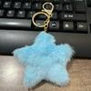 Multi Functional Star Keychain Plush Soft Key Holder Blue Design For Quick Access And Decorative Purposes