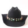 Popular European and American Classic Imitation Cashmere Felt Hat, Men's and Women's Fashion Seamless Edge Western Cowboy Hat