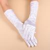 Sommer Sonnenschutz Satins Brauthandschuhe – Lange gefaltete Fingerhandschuhe für Hochzeiten, Partys und Modeveranstaltungen