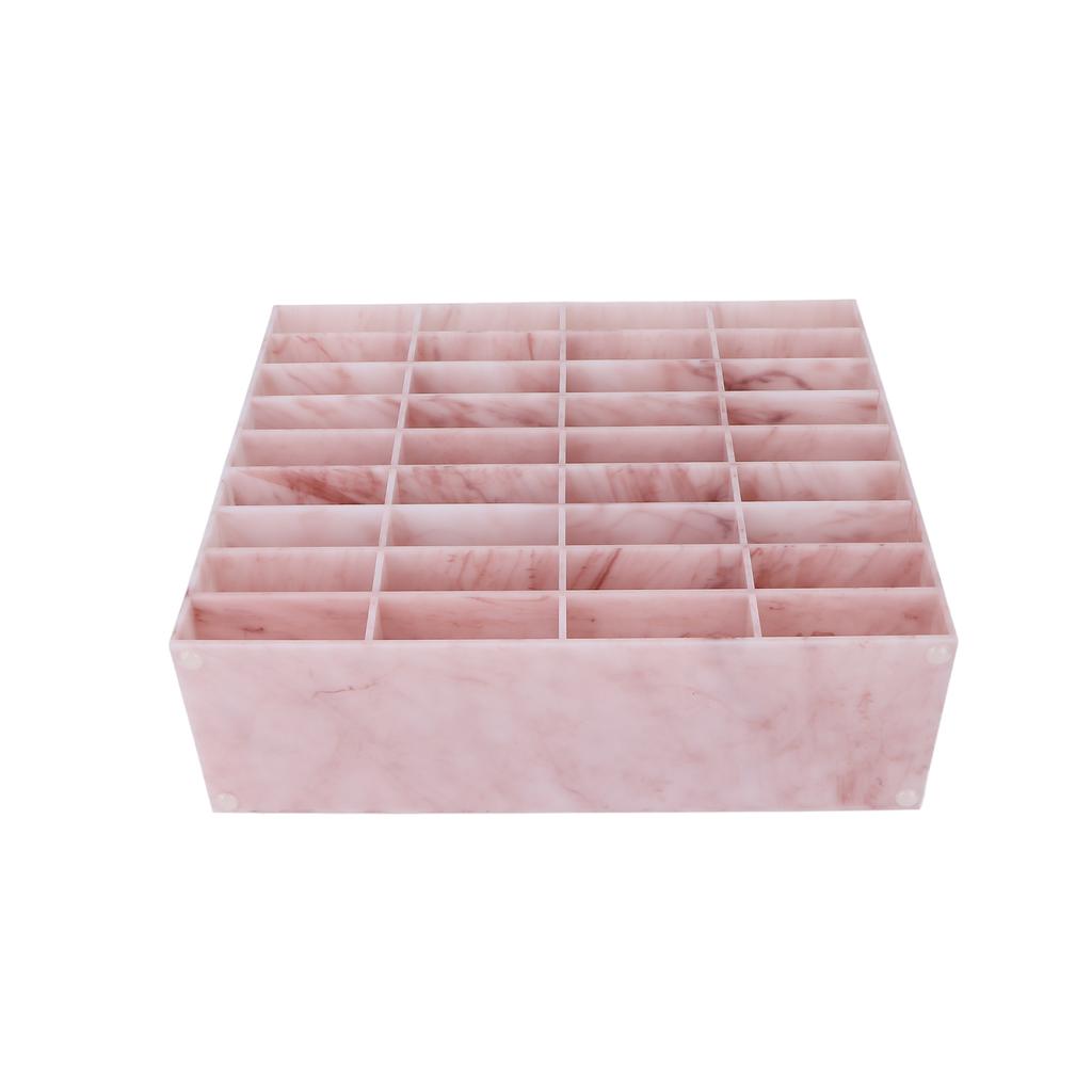 Kosmetik-Organizer-Schrank, 36 Fächer, waschbarer Acryl-Make-up-Aufbewahrungskoffer für falsche Wimpern, Rosa