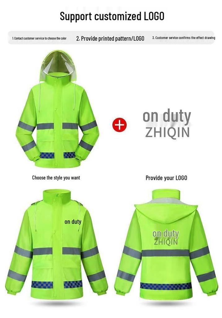 High-Visibility Raincoat & Pants Set for Traffic Safety & Rescue Duties