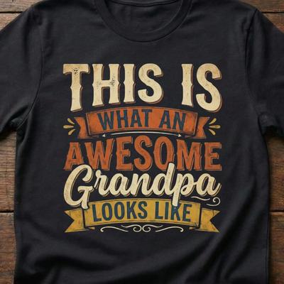 Awesome Grandpa T Shirt Funny Father Amp 39 S Day From Grandkids Granddad Reveal Vintage Washed