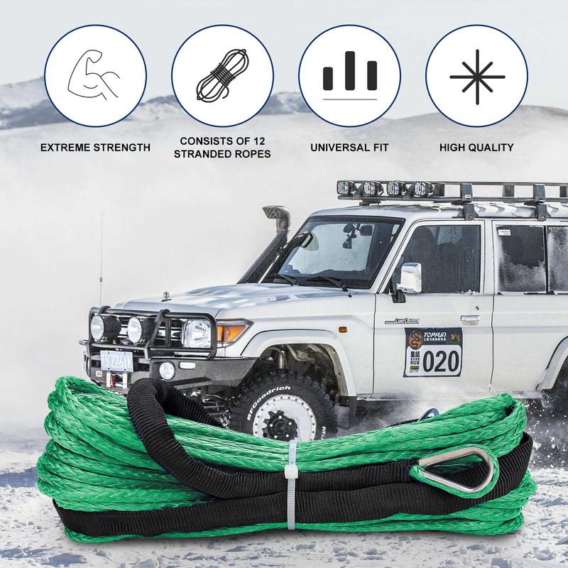 15m /6mm Towing Winch Cable Rope String Line Synthetic Fiber 5500lbs/7000lbs/7700lbs For Jeep ATV UTV SUV 4X4 4WD Car Produts