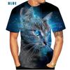 Animal Cat Print Men's T-shirt Harajuku Cute Loose Short-sleeved Tops Fashion Simple T Shirt Oversized Men Women Unisex Clothing
