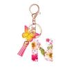 Flower Resin Keychain With Tassels And Butterfly Design 26 Letters Pendant Classic Retro Practical Durable Backpack Hanging Accessory