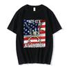 Skeleton Holding Guns American Flag WTF Kilometre T-shirt