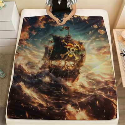 1 buc. Pătură din flanelă cu imprimeu de desene animate, Calitate înaltă, Confortabilă pentru toate anotimpurile, Decor pentru casă, Căldură și confort, Perfectă ca cadou de Crăciun, Aniversare