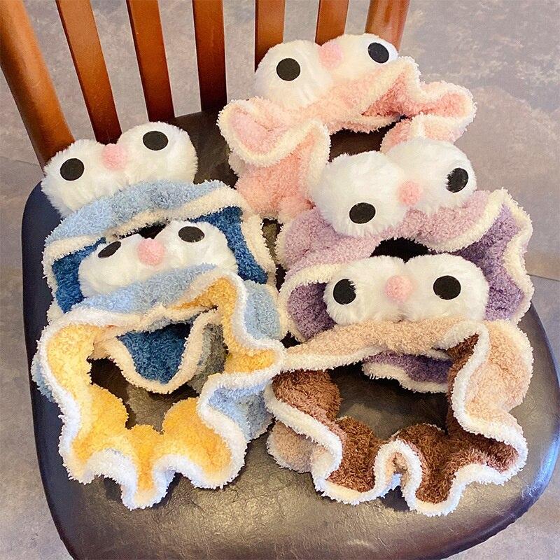 Korean Cartoon Double Color Big Eyes Face Washing Hair Holder Hairbands Headband For Women Girls Turban Fashion Hair Accessories
