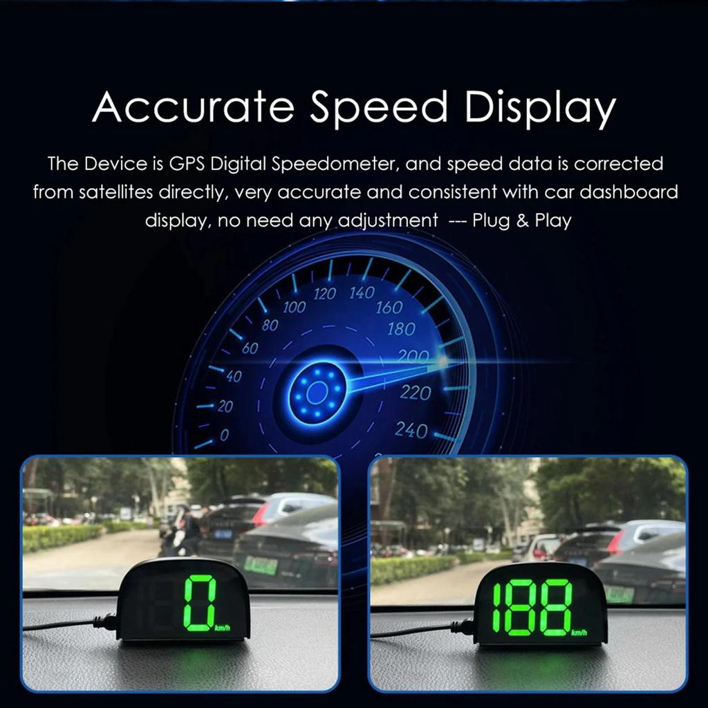 Car HUD Head Up Display Digital Speedometer GPS Satellite