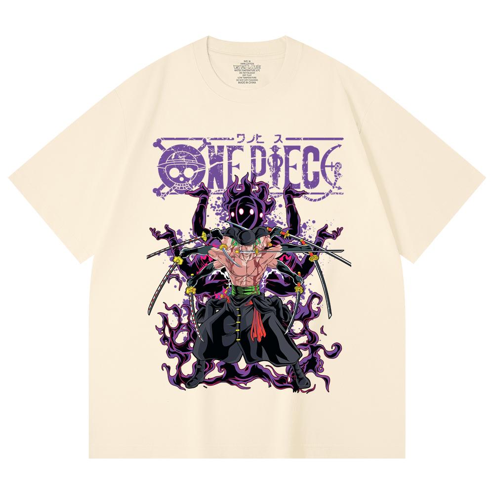 230 Gsm 100% Cotton One Piece V65 Zoro Print Unisex Heavy Cotton T Shirt