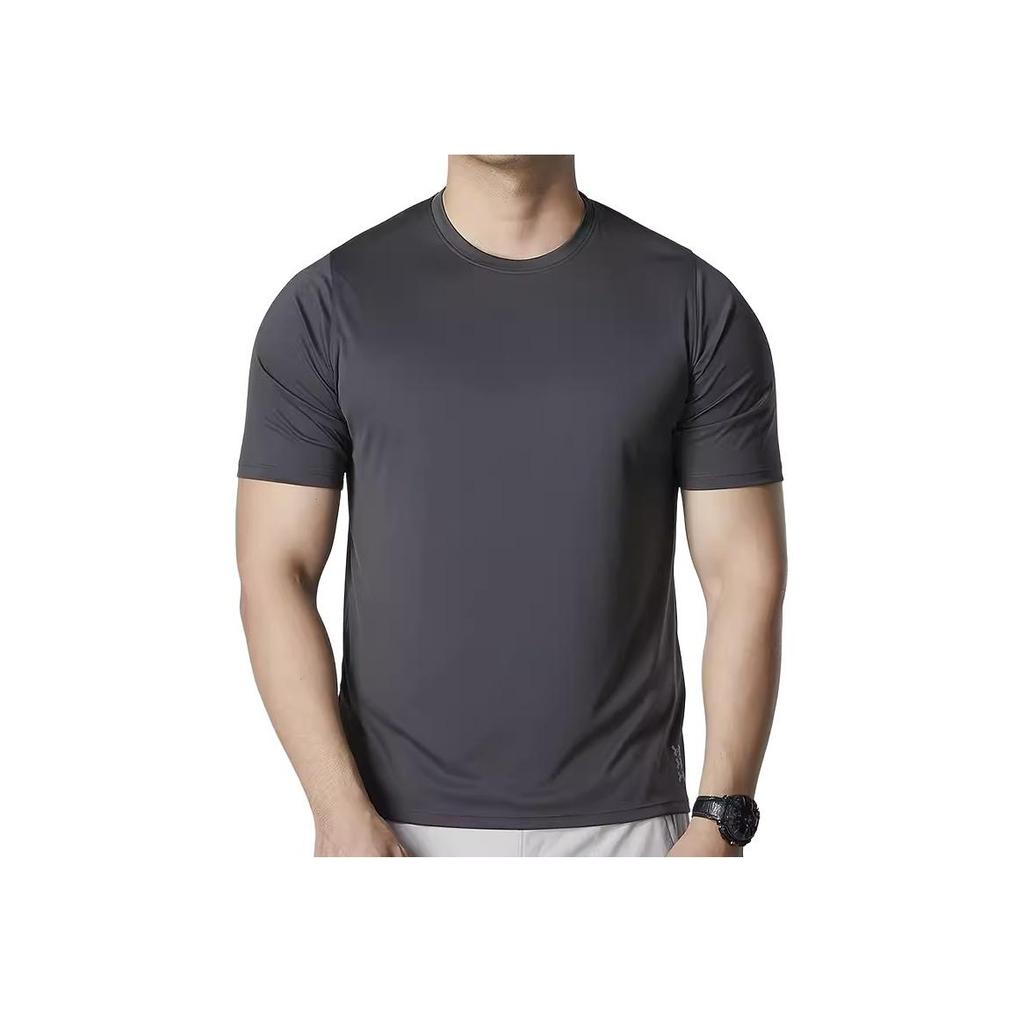 Under Armour Solid Color Sports Casual Round Neck T-Shirt Men Tops Grey 1373732-010