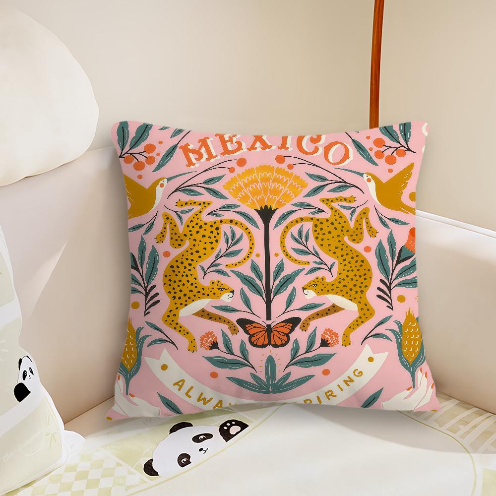 Fashion Leopard symmetry cushion cover Pillow Case Plush Fabric Soft Double Sided Print Sofa Cushion Cover Throw Pillow Covers