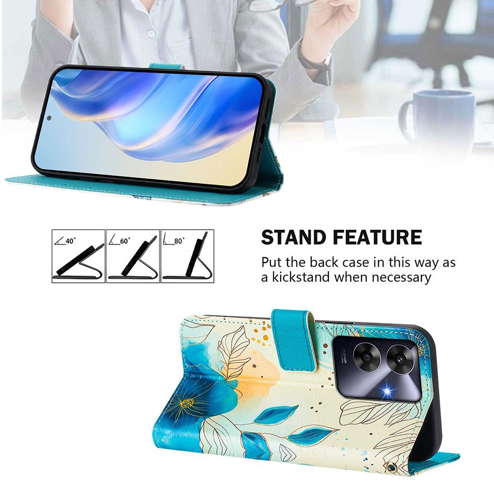 Coloured Drawing Wallet Case for vivo V40 SE Lite Z9X Z9S Pro Z9 Turbo Y03 Y18 Y28 Y30 Y33S Y38 Y76 Shockproof Stand Phone Cover