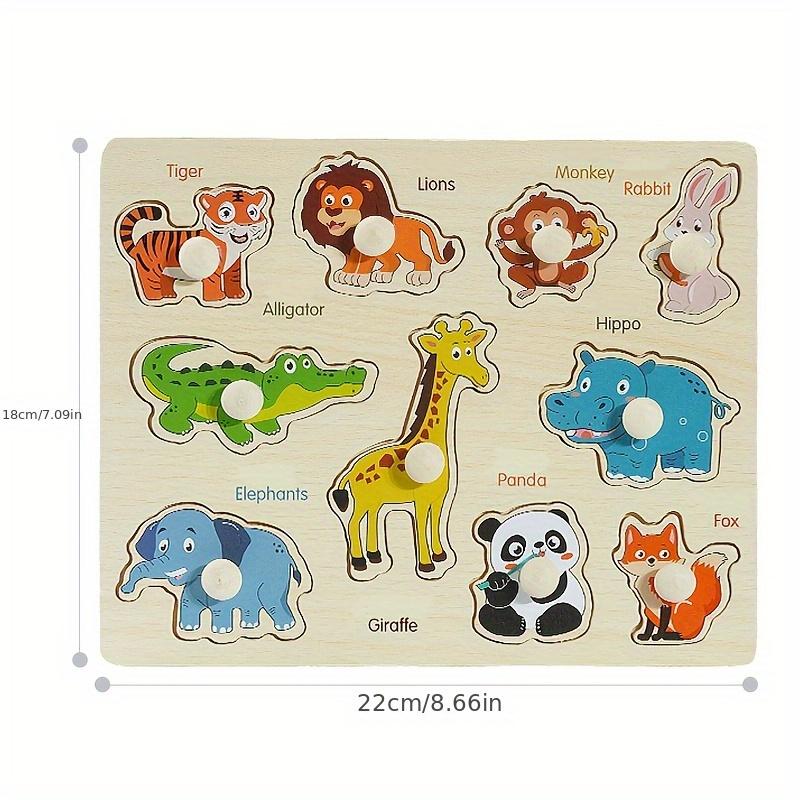 Montessori Früherziehung Geometrie Anfänger Puzzlebrett, handgehaltenes festes Brett Puzzleentwicklung, Puzzlebaustein Formerkennung