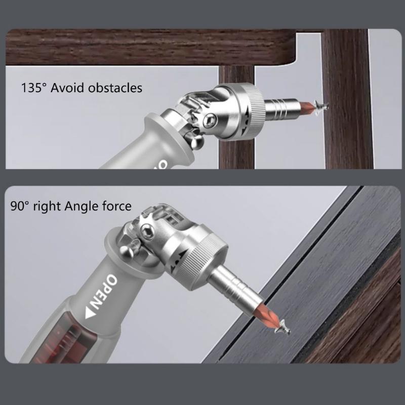 10 in 1 Multipurpose Ratchet Screwdriver Adjustable Rotation Screwdriver with Bits for Tight Space and Quick Repairs