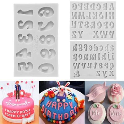 3D Silicone Letter Alphabet Number Cake Mold Fondant Mould Sugar Craft Candle