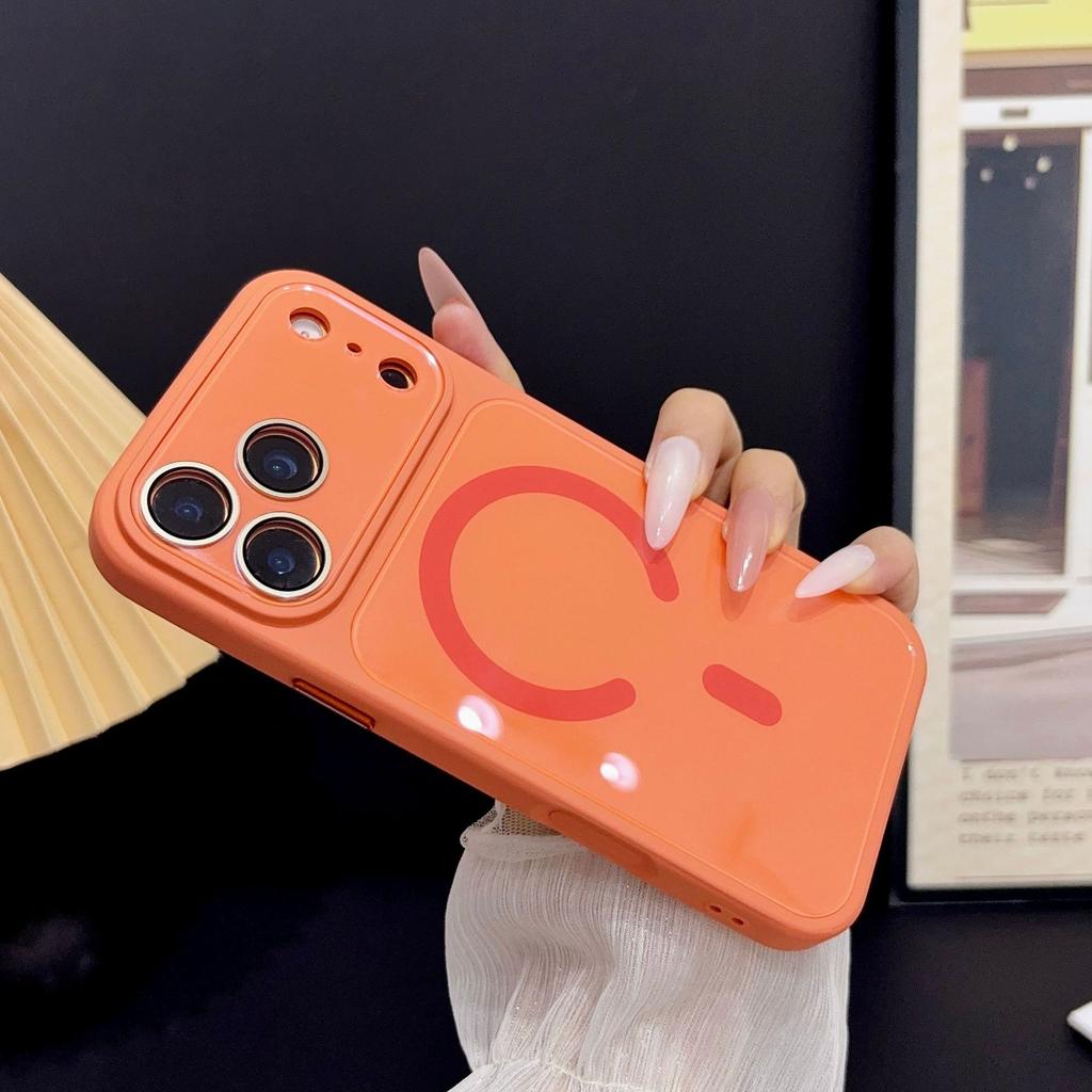 Applicable to iPhone17PROMAX second-generation large window mobile phone case Apple 16 magnetic tape metal button protective case