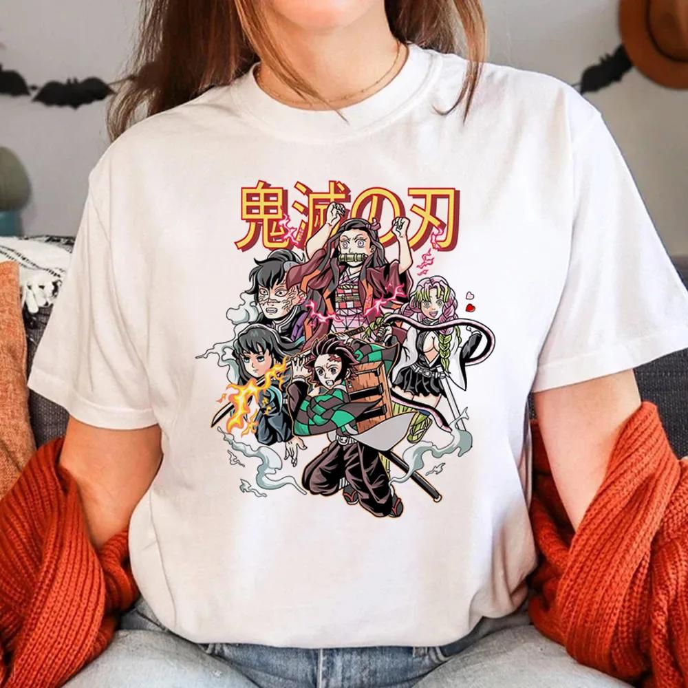 Anemi Mitsuri Print Women Short Sleeve Designer T-shirts Girl Funny Japanese Harajuku Clothes Y2k Top Women Clothes