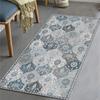 Area Rug for Entryway Washable Boho Non Slip Door Mat Indoor Entrance Blue Printed Faux Wool Vintage Printed Rug Throw Rugs for Kitchen Bathroom