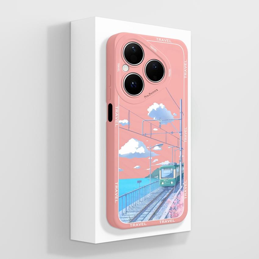 For Huawei Pura 80 Pro Honor X7d X9d X20 V40 Phone Cases Beautiful Village Patterns Lens Protection Liquid Silicone Shockproof Shell For Huawei Casing