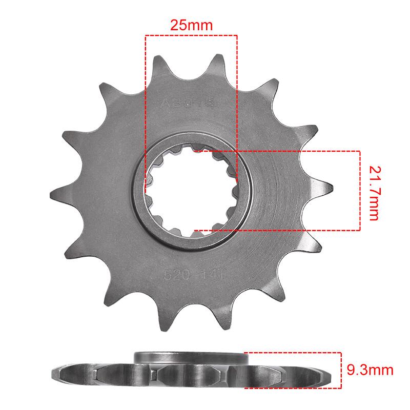 

520-14T 520 41T Motorcycle Front Sprocket Gear Wheel for Kawasaki EX 400 EX400 Ninja ABS Z400 ER400 front 14T