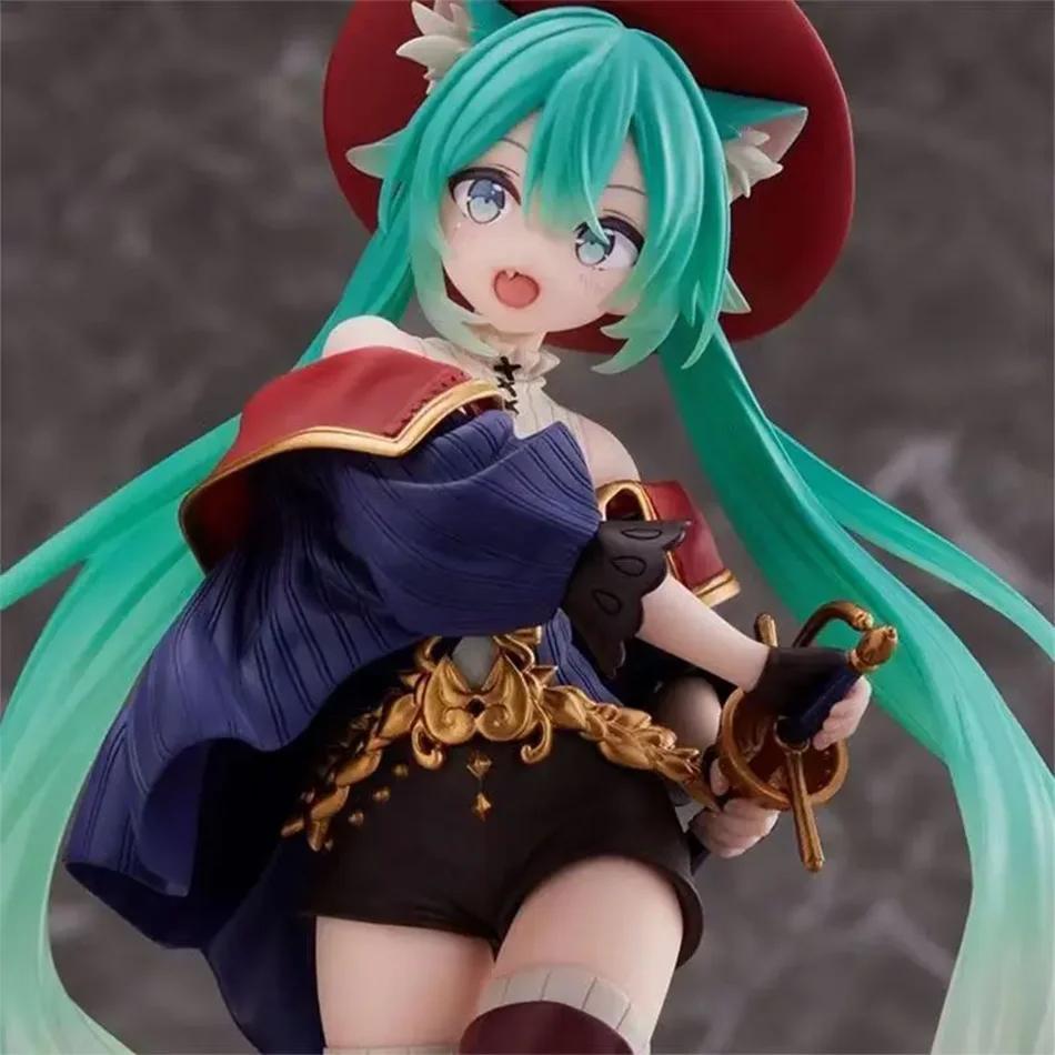 19Cm Hatsune Miku Puss In Boots Fairy Tale Wonderland Pvc Action Figure Anime Figurine Desktop Decor Kawaii Girl Model Toys Gift