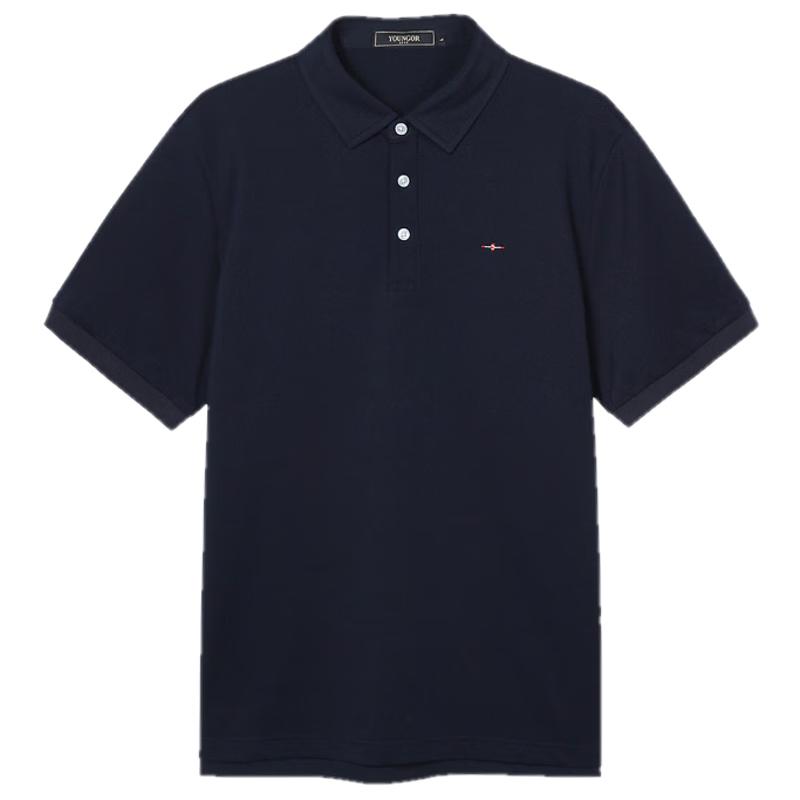 YOUNGOR Men s Business Casual Short-Sleeve Polo Shirt L