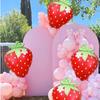 1/4pcs Ins Style Strawberry Aluminum Film Balloons Suitable for Birthday Parties Summer Fruits Summer Desserts Party Decoration