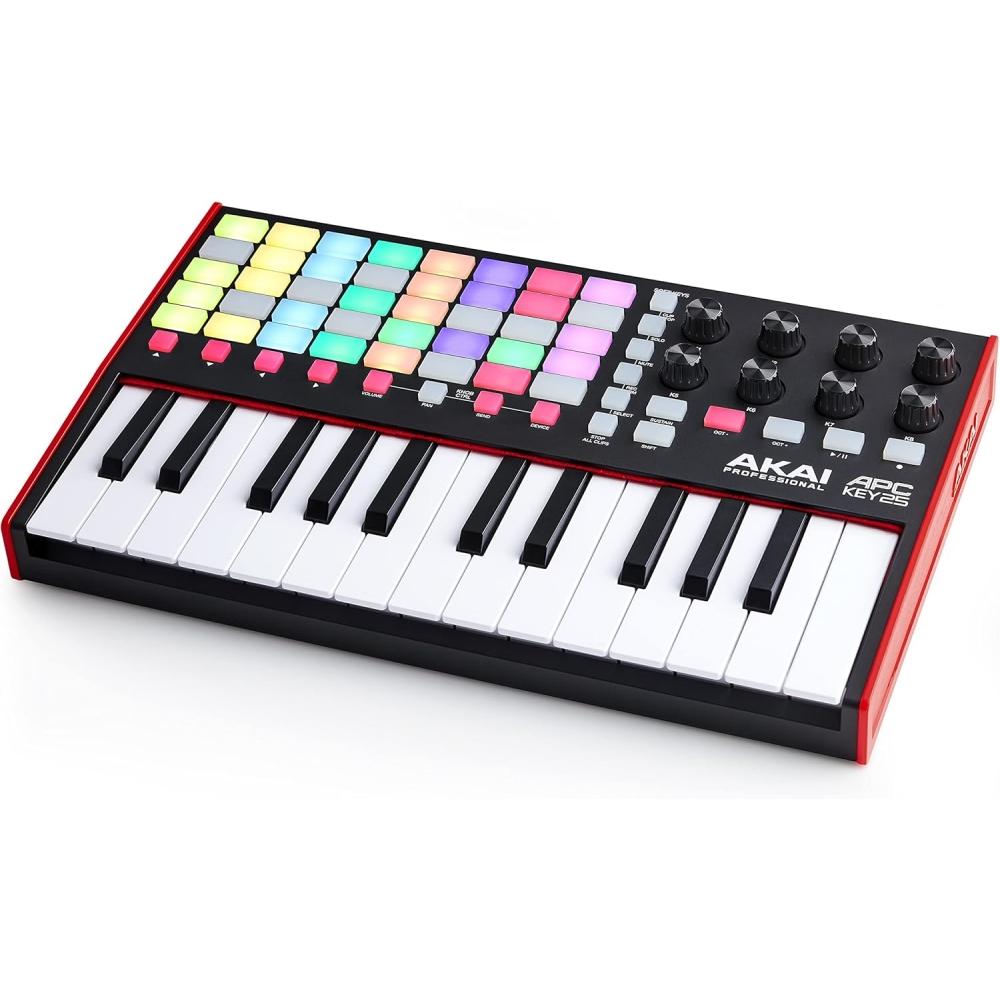 Akai Professional Usb Midi Keyboard Controller 25 Keys 40 Rgb Pads 8 Rotary Knob