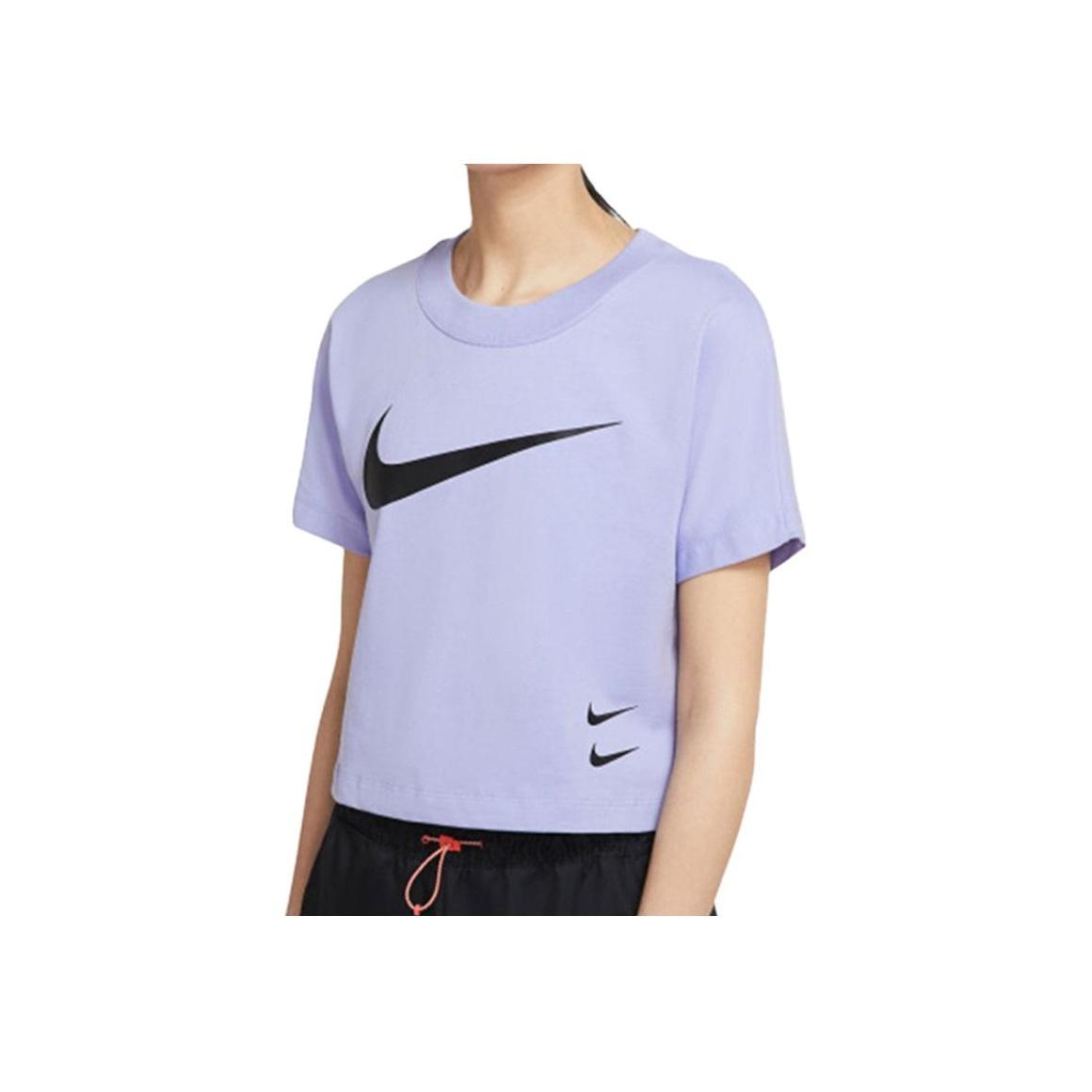 

Футболка Nike Solid Color Brand Logo Round Neck Casual Short Sleeve T Shirt Women Tops Purple DB3873-569 S