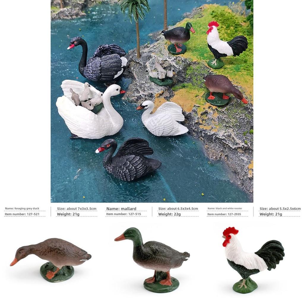 Animal Figurine With Realistic Plastic Ducks Rooster Swans For Educational Display And Collecting