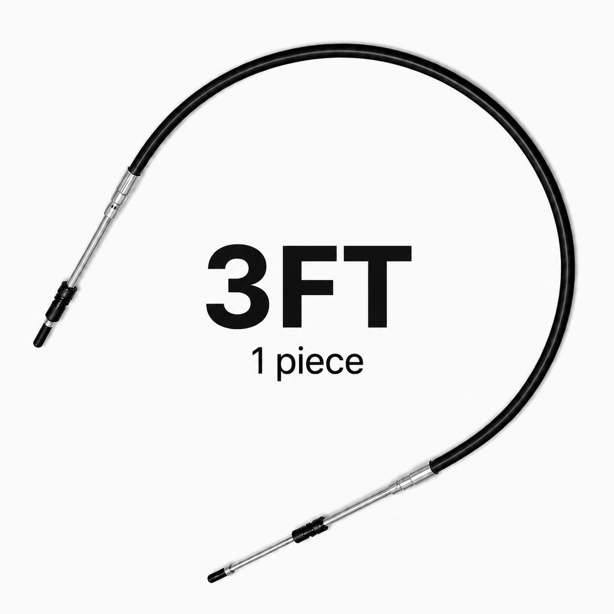 Universal Outboard Motor Throttle Shift Control Cable, Marine Gear Operation Pull Cable for Boat Engine Lever Replacement Black-3 FT