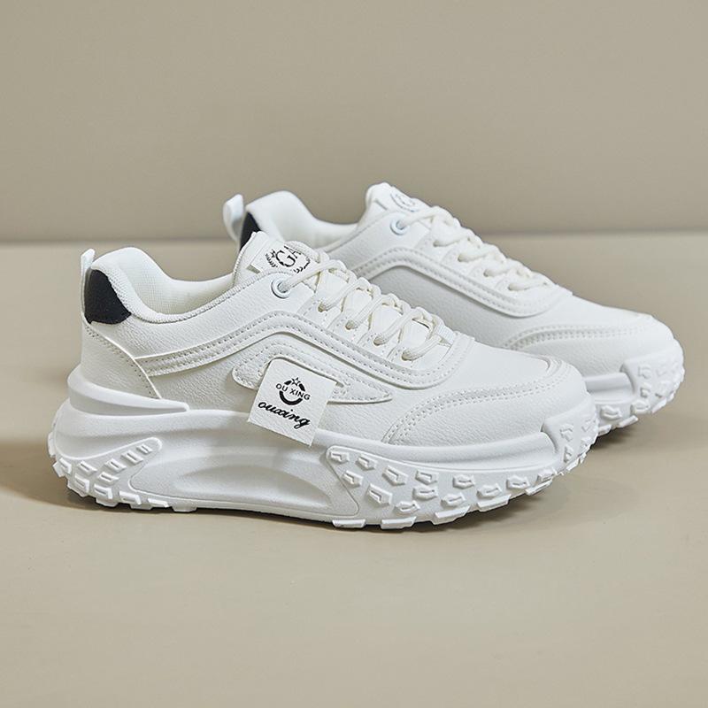 Popular dad shoes children's 2025 new spring platform casual versatile light feet women's shoes leather round head