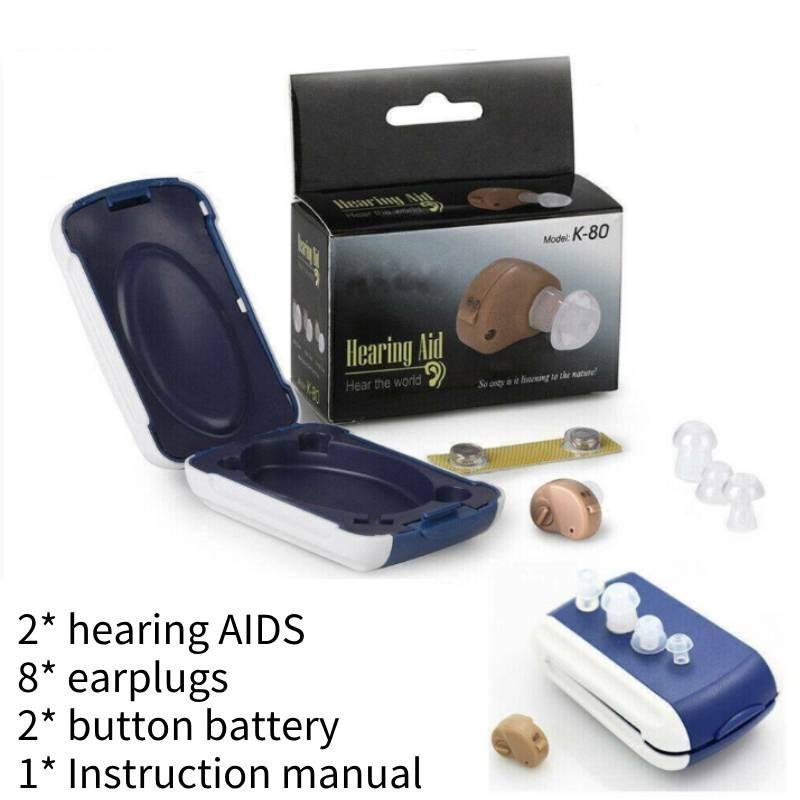 

1 пара невидимых мини-ушных слуховых аппаратов, усилитель звука, громкий набор