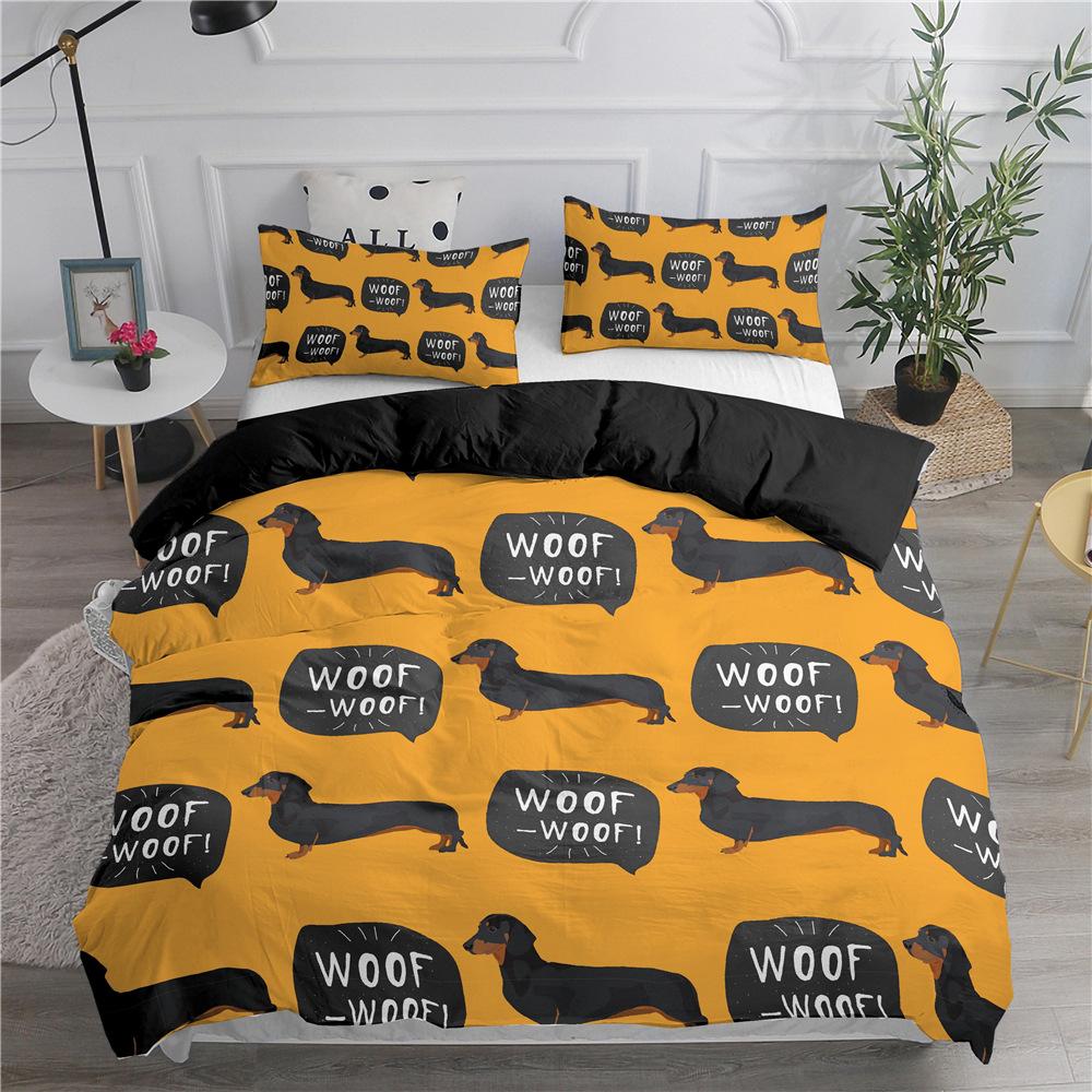 Comforter Dog Pet Puppy Bedding Set Cartoon Welsh Corgi Comforter For Kids Teens Animal Queen Size