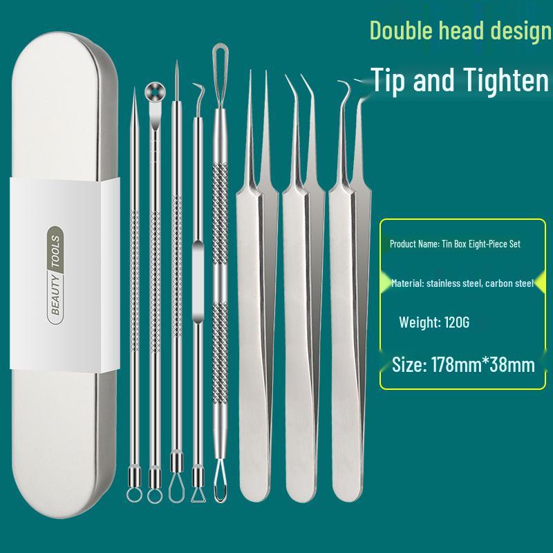 Precision Acne & Blackhead Removal Tweezers Set - Pimple Needle and Squeezing Tool