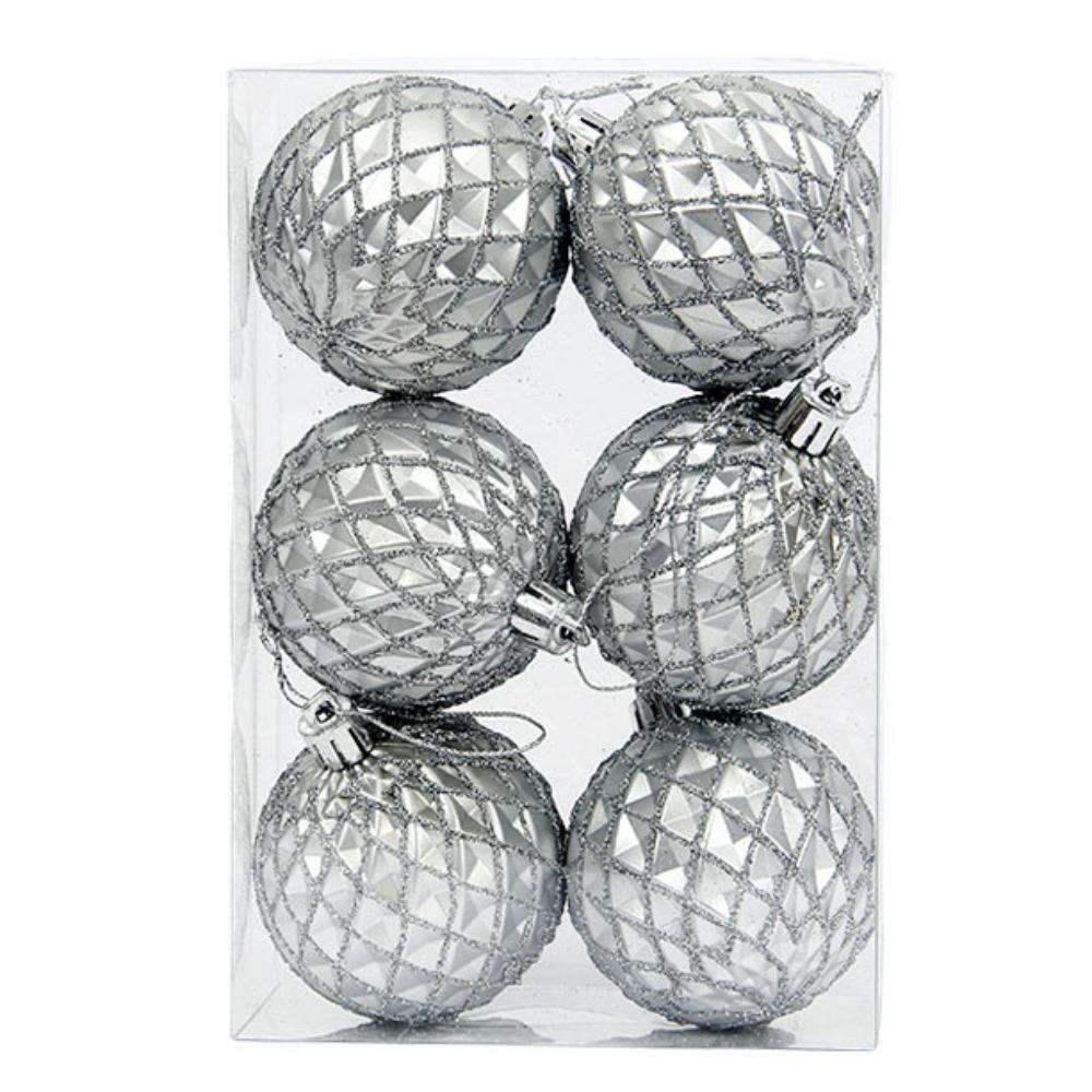 6Pcs/Set Gift Xmas Tree Decoration 6cm Christmas Spheres Pendant Party Decoration