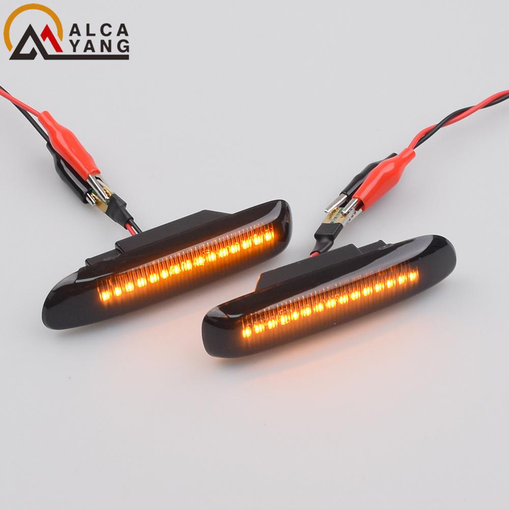 2pcs Smoked Black Led Dynamic Turn Signal Light Side Fender Marker Sequential Indicator Lamp Trim For BMW 3 Series E46 1997-2001Turn Signal 2