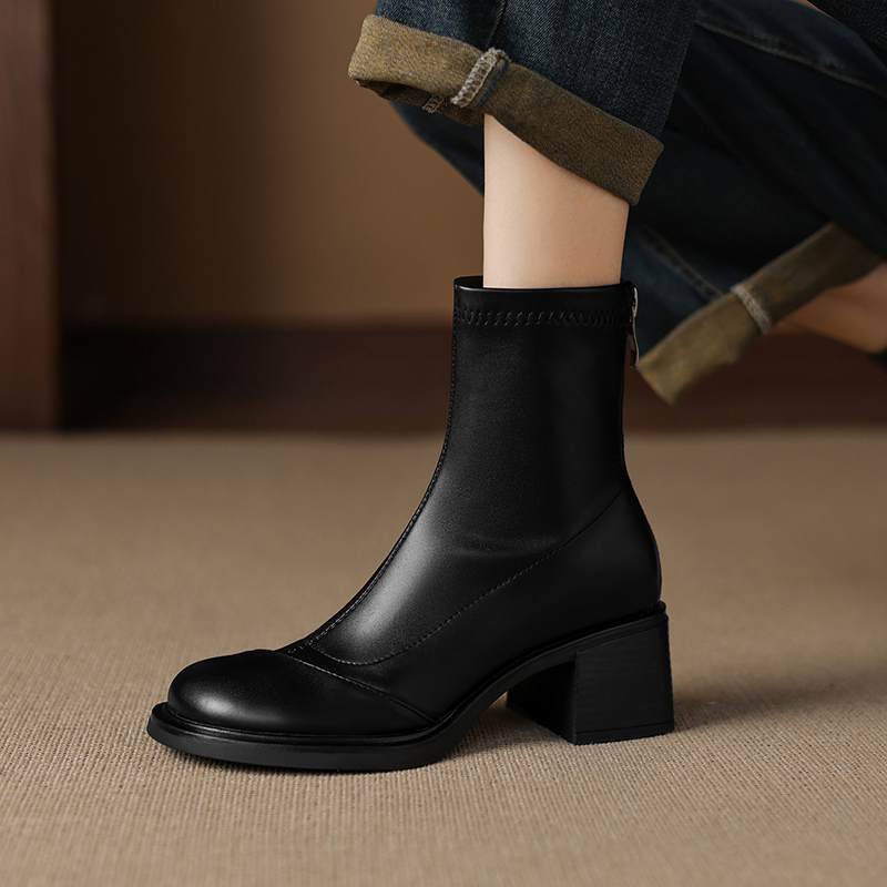Krazing Pot Microfiber Winter Round Toe Modern Platform Size 33 Boots Size 43 Office Lady Women Fashion Ankle Boots