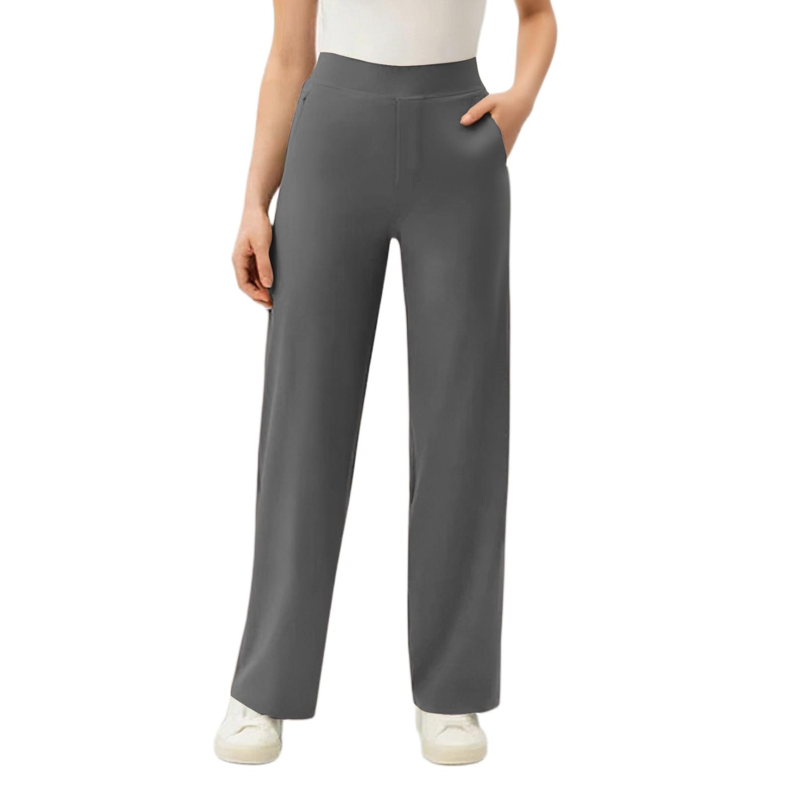 

Широкие брюки для женщин, брюки для йоги, спортивные штаны с высокой талией и карманами, эластичные брюки, удобные спортивные спортивные штаны для тренировок XXL