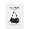 Women's Y2k Punk Vintage Shoulder Purse PU Leather Gothic Rivet Handbag Waist Bag Luxury Black Cross Body Bags with Spikes