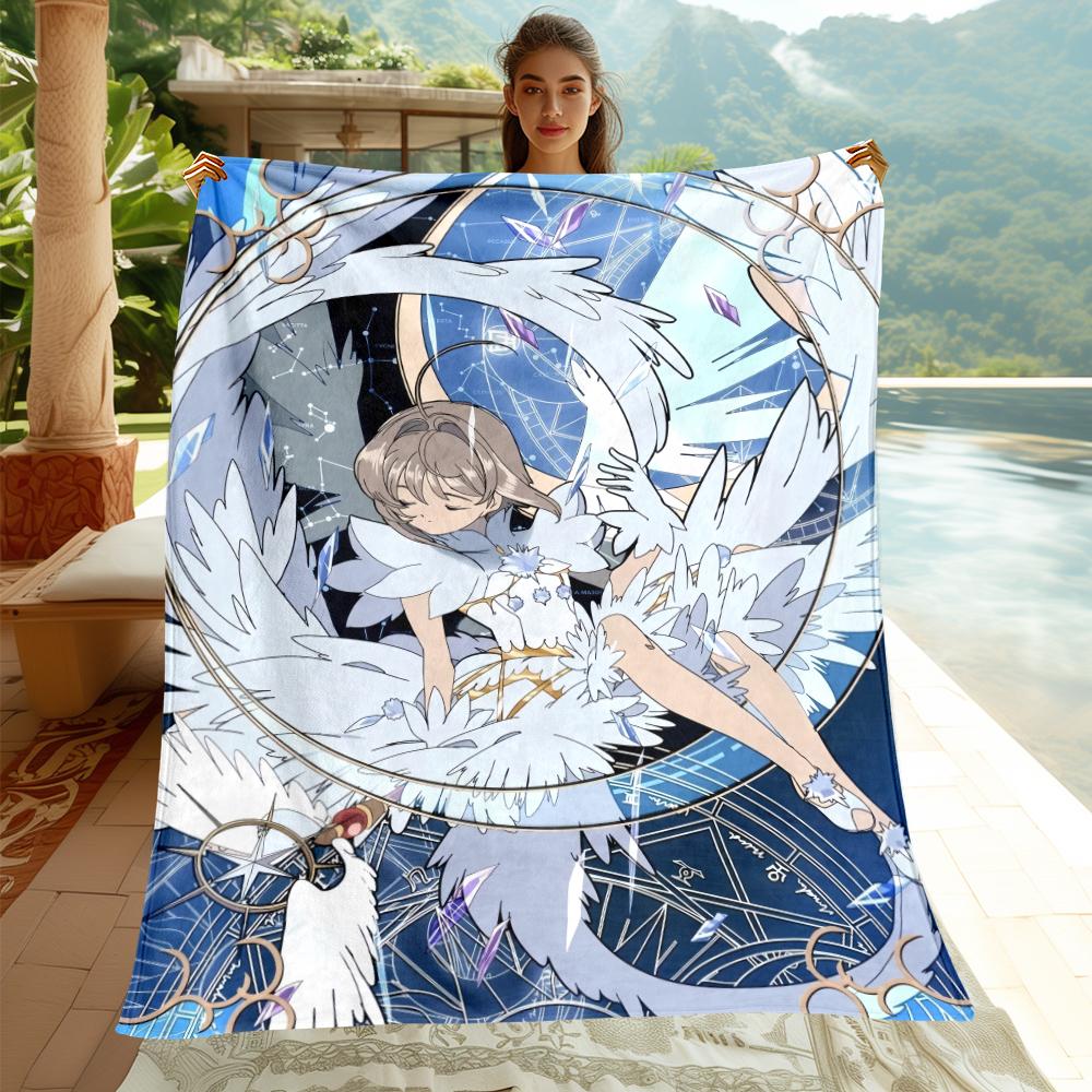 

C-Cardcaptor Sakura Cute Cartoon Girl Print Blanket.Comfortable Flannel,Bedroom,Sofa,Bed,Chair,Gift,Picnics,Trips,Camp,Blankets. 80x120cm