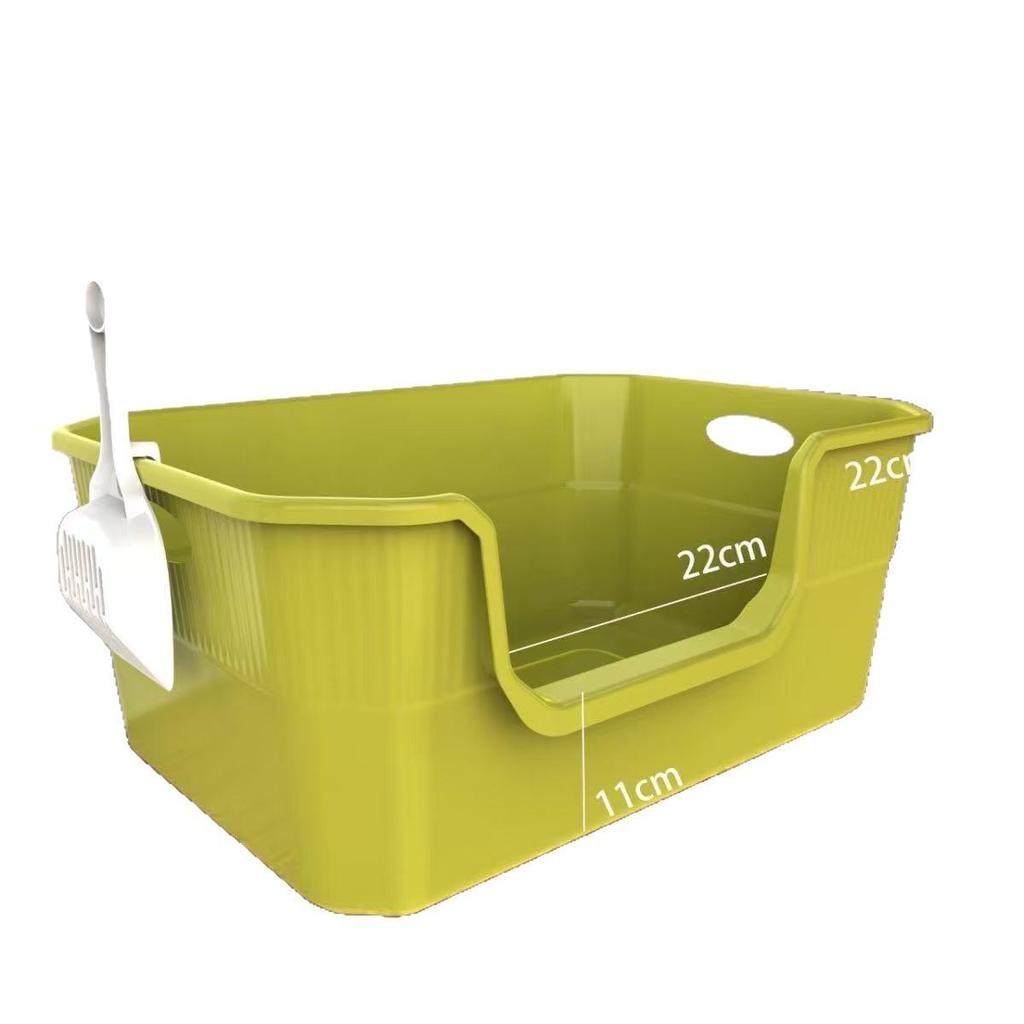 Extra Large Splash-Proof Semi-Enclosed Cat Litter Box for Maine Cats
