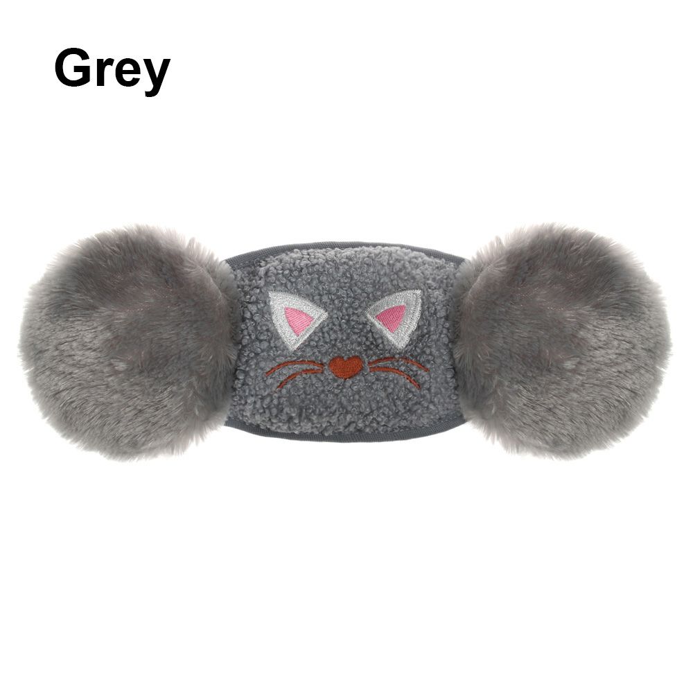 

Cartoon Winter Warm Women Man Mouth Cover Mouth Masks 2 in 1 Mask Earmuffs Face Protectors grey-Adults